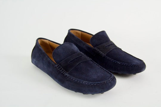 Victor mockasiner för herr i marinblått