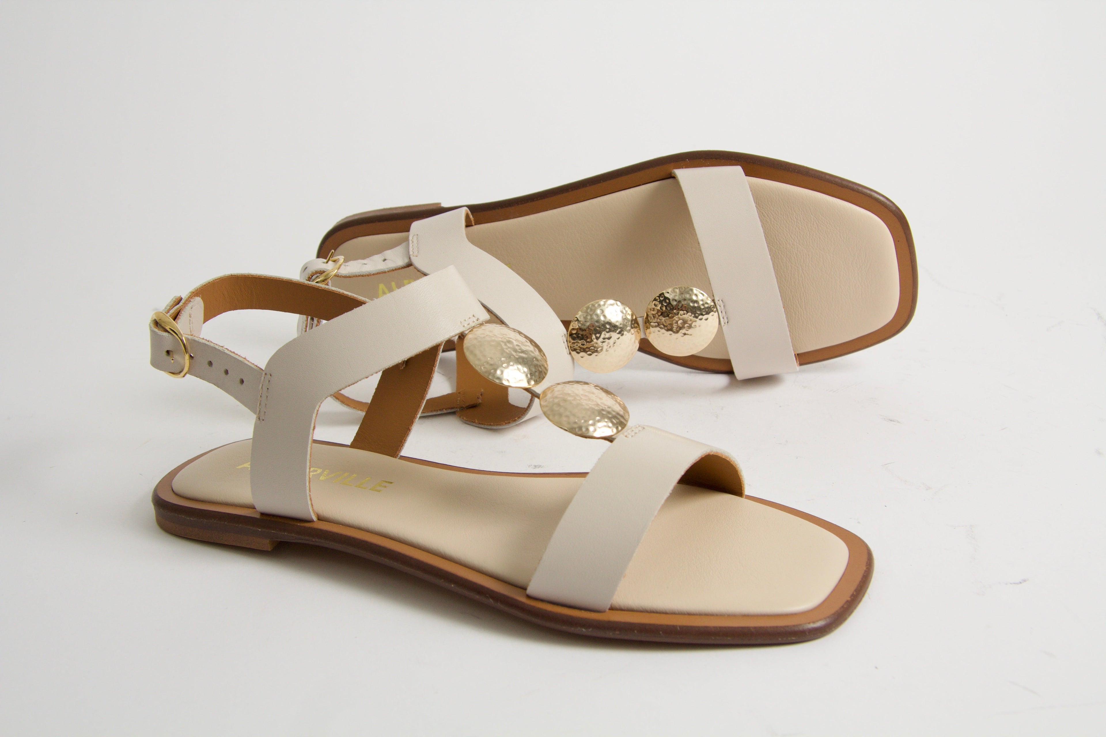 Tristan Off-white lädersandal