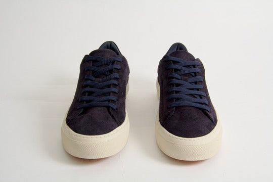 Sneakers för herr i marinblått mocka