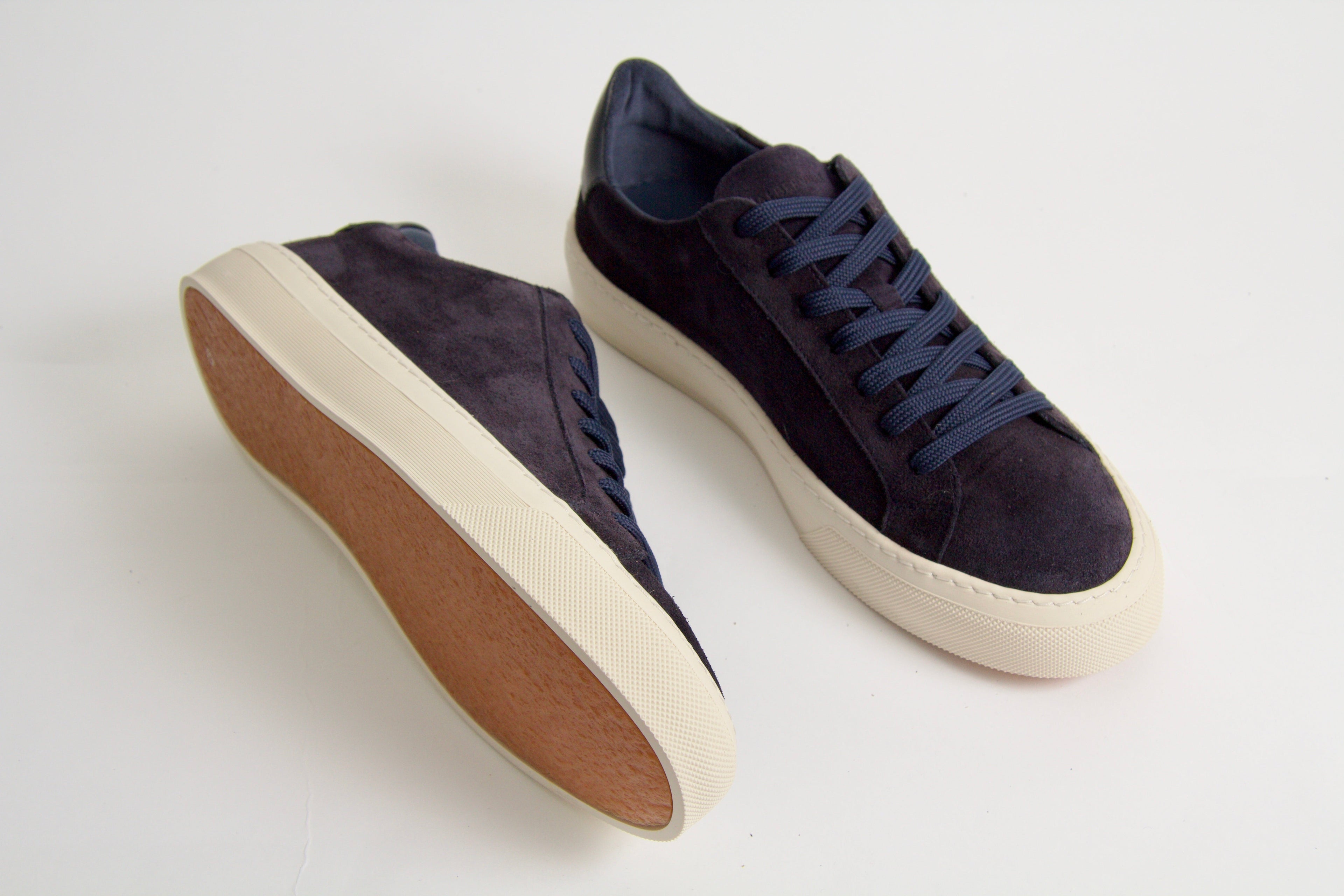 Sneakers för herr i marinblått mocka