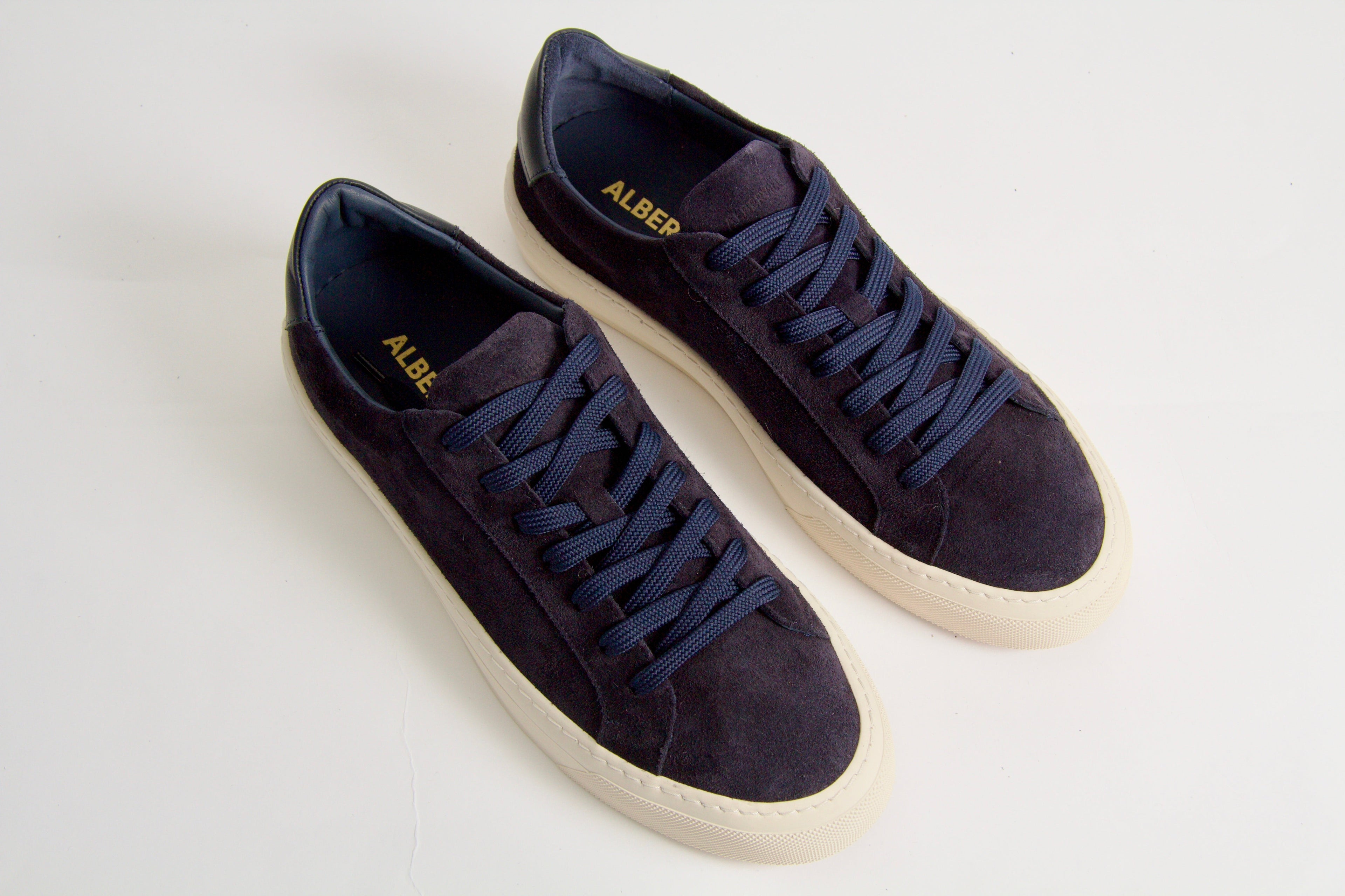 Sneakers för herr i marinblått mocka