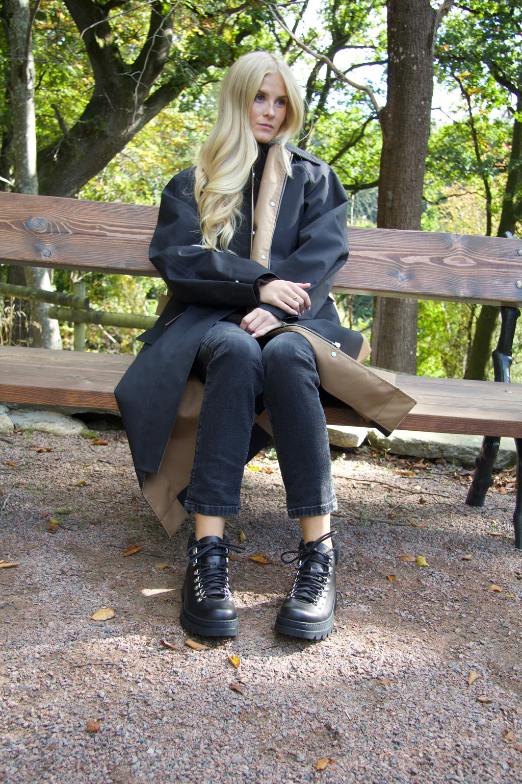 Wiggo svarta snörstövlar