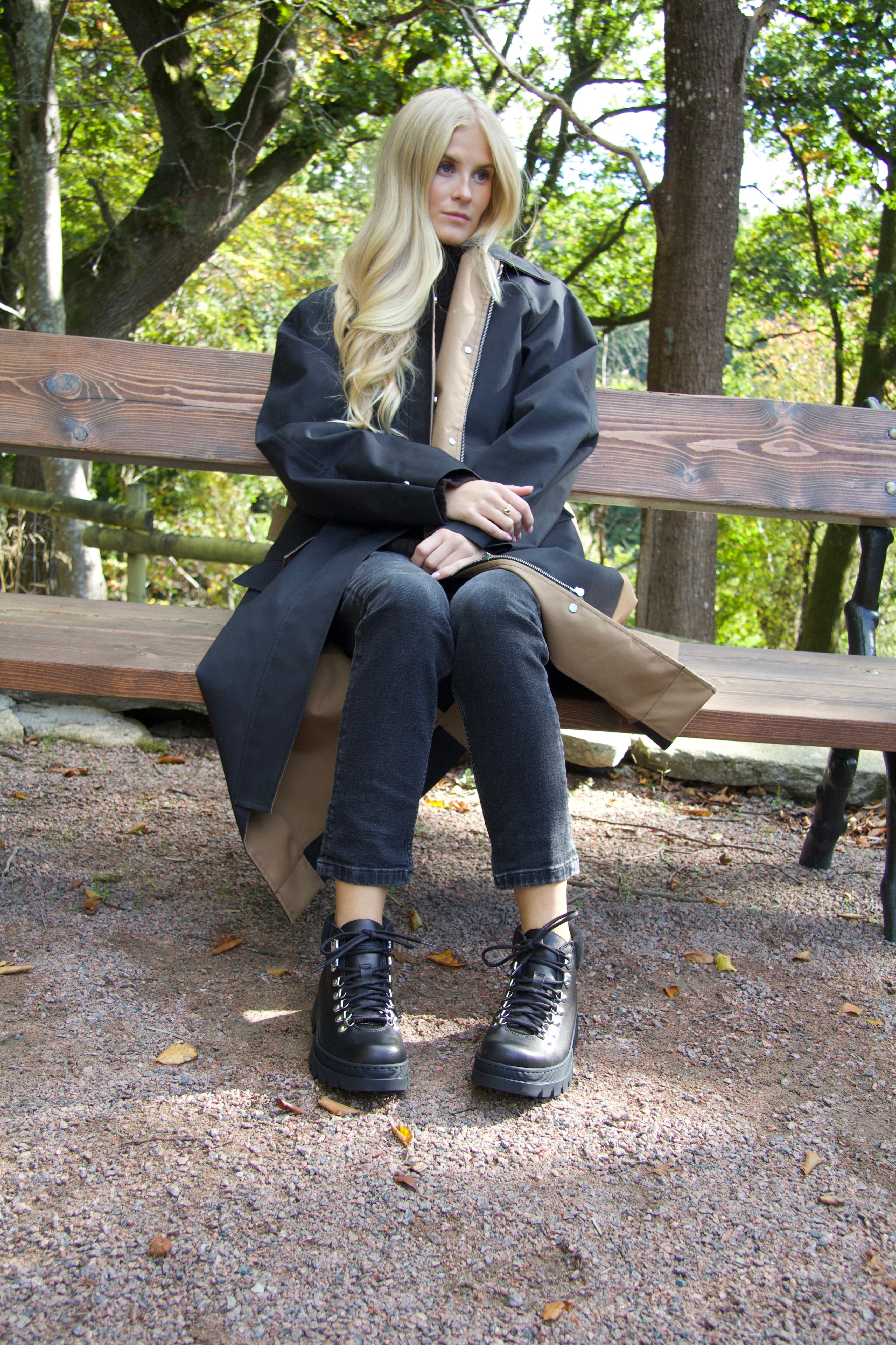 Wiggo svarta snörstövlar